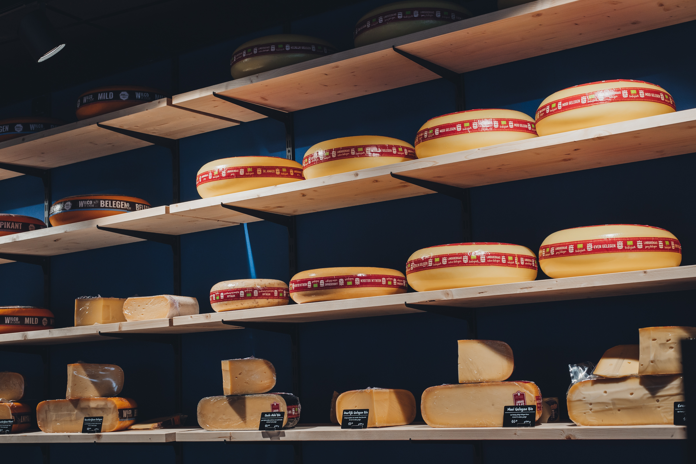 Presentatie van verschillende kazen