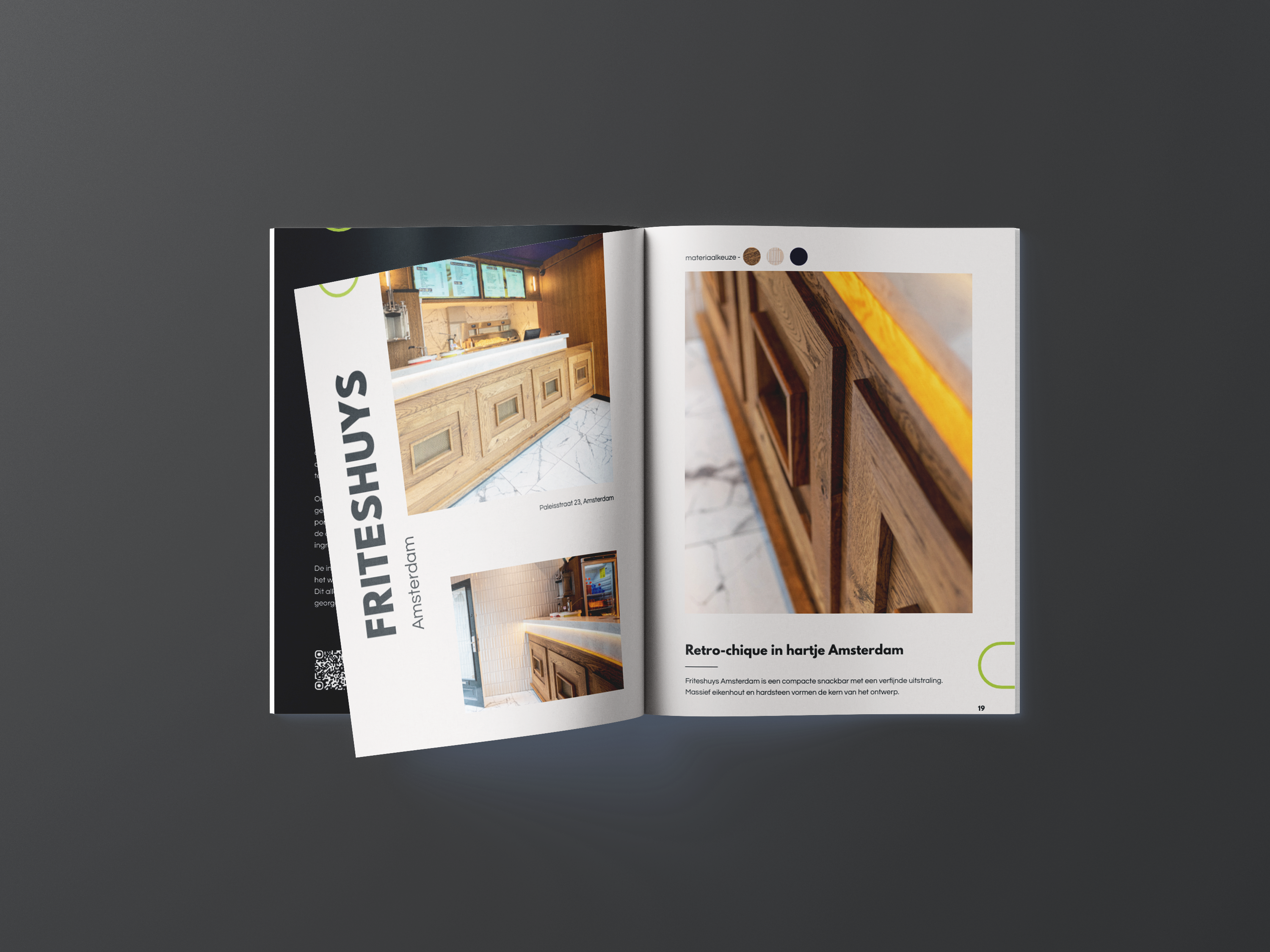 Binnenpagina van de gids: Friteshuys interieur