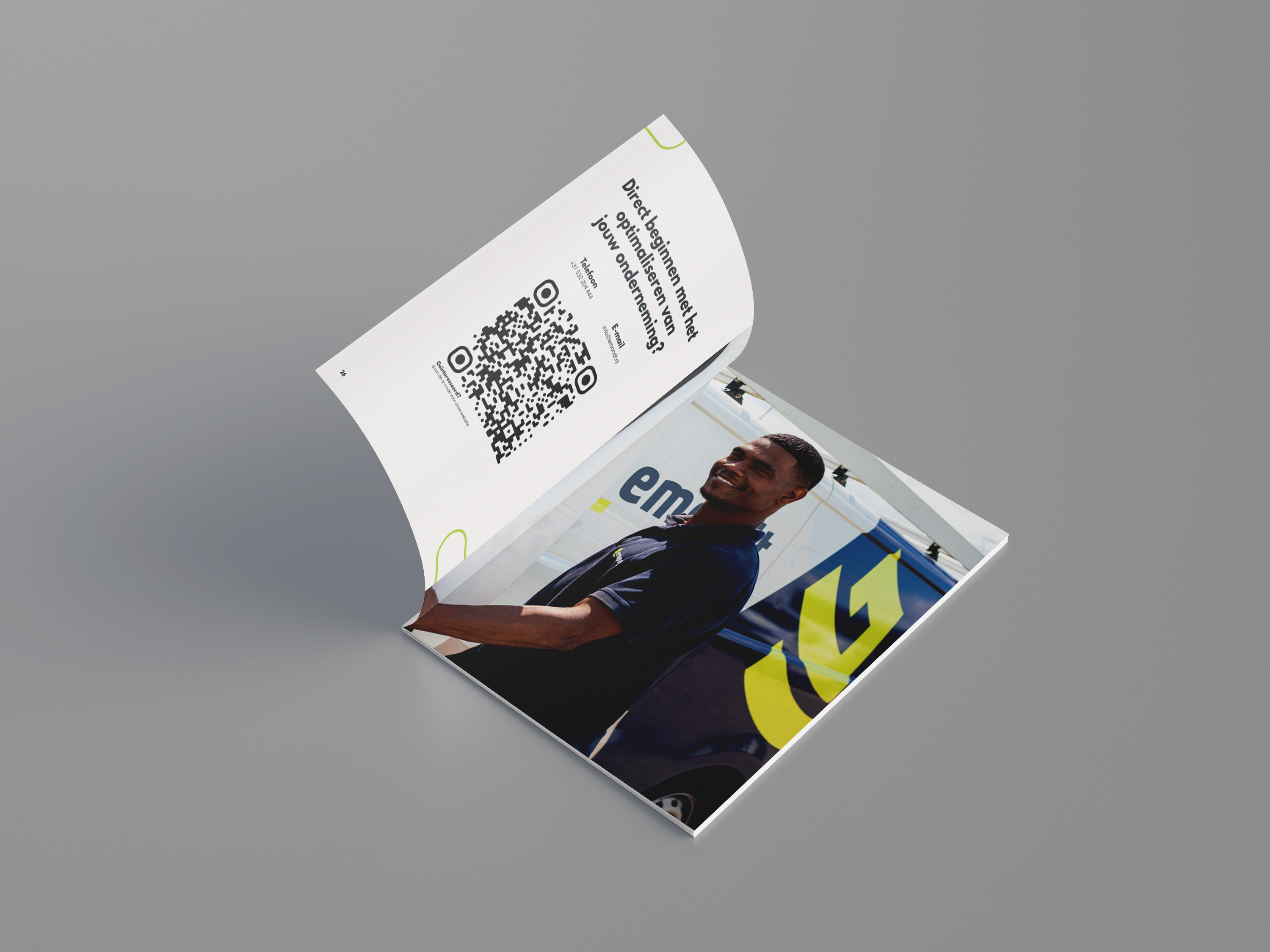 Pagina met interactieve QR-code voor meer informatie