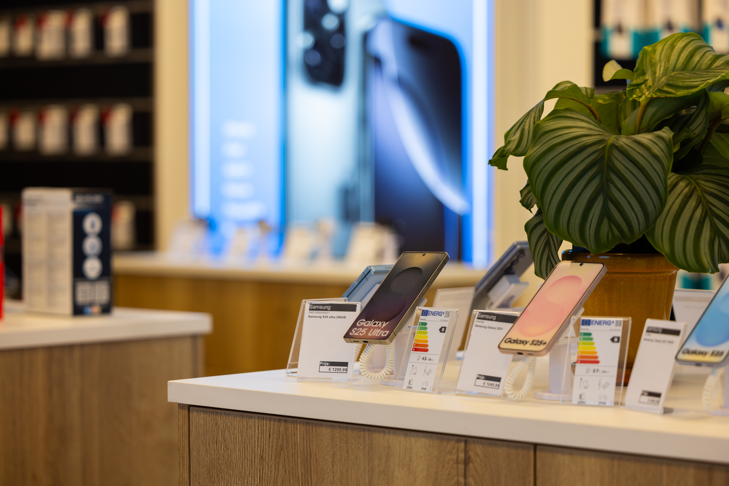 Zijaanzicht van de productpresentatie