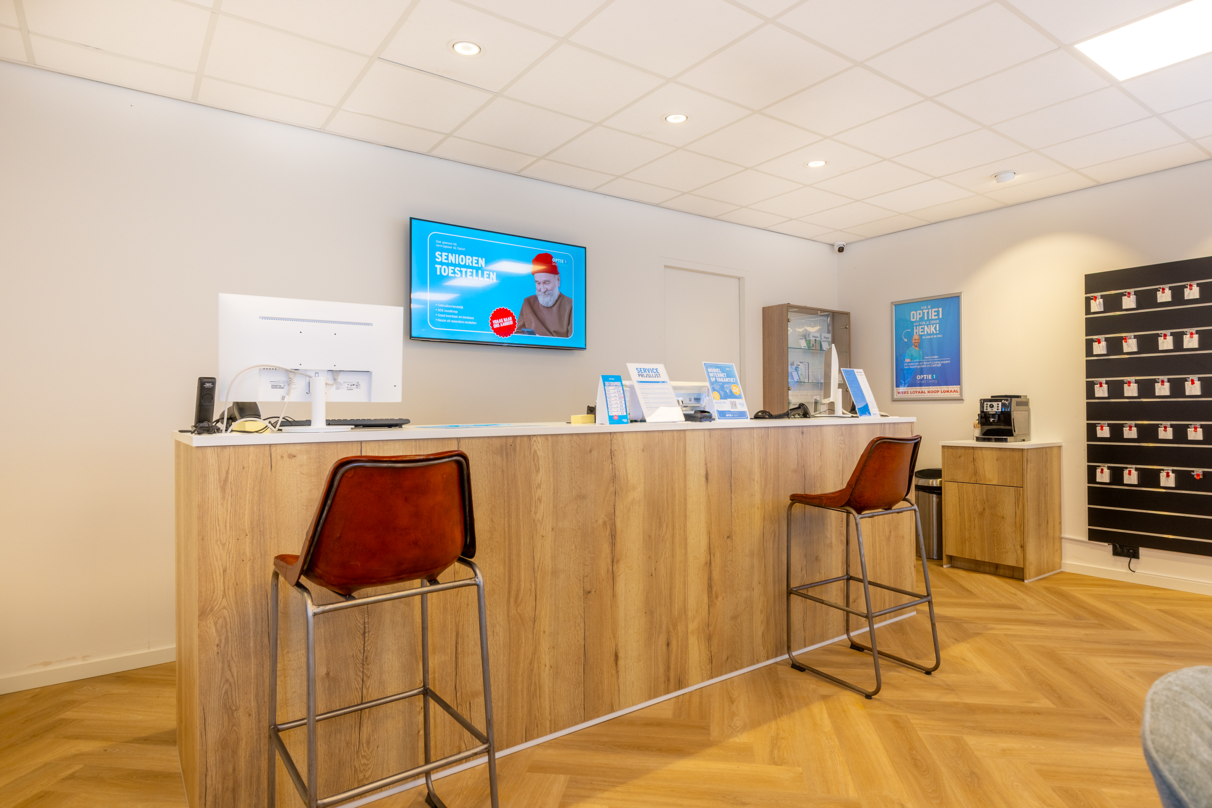 Aanzicht van de ontworpen toonbank