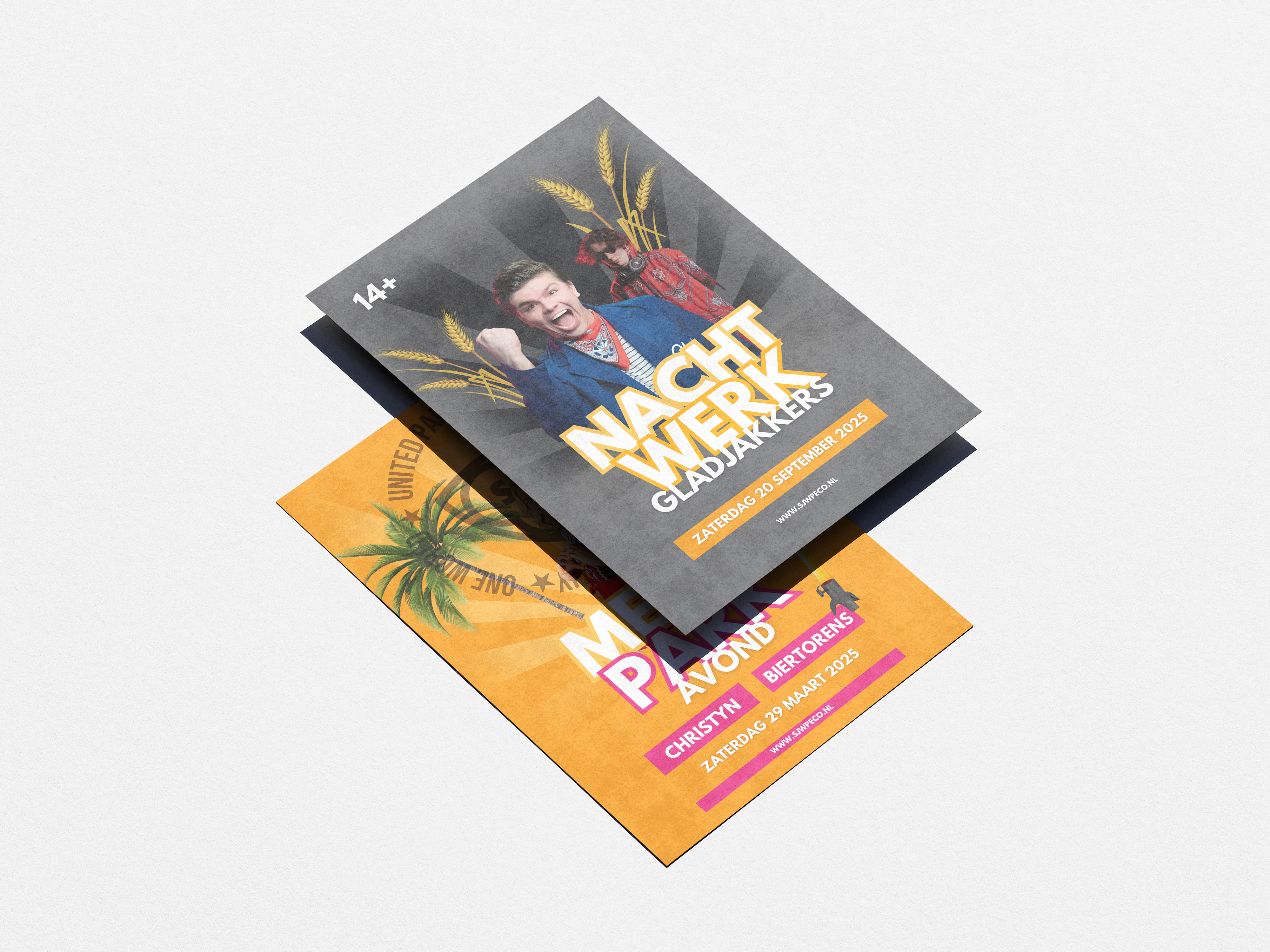 Diverse flyers ontworpen voor events